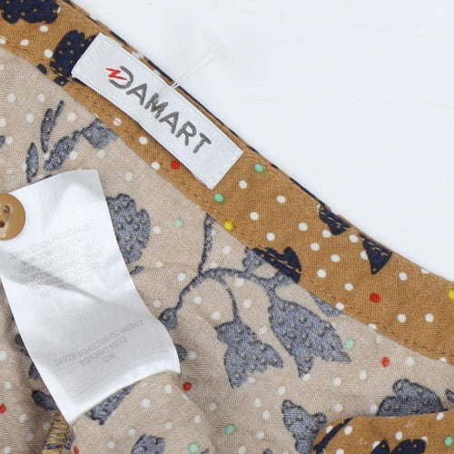 Damart Women's Brown Floral Long Sleeve Button-Up Shirt