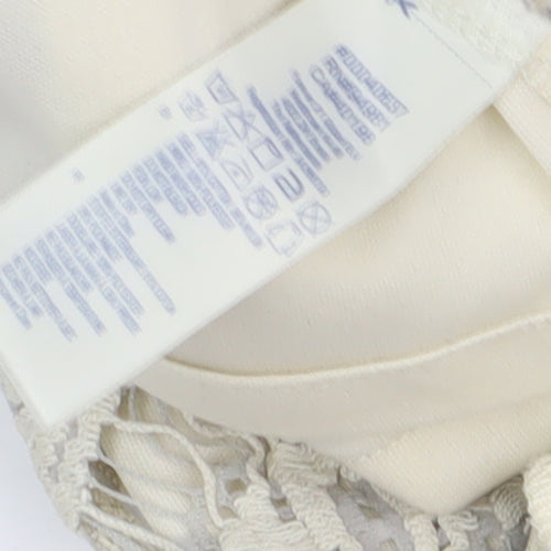 I Love H81 Women's Ivory Halter Lace Dress L