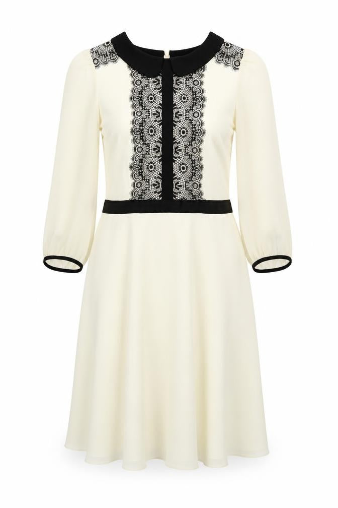 Front view of Marks & Spencer Women's Ivory Collared Dress, size 10