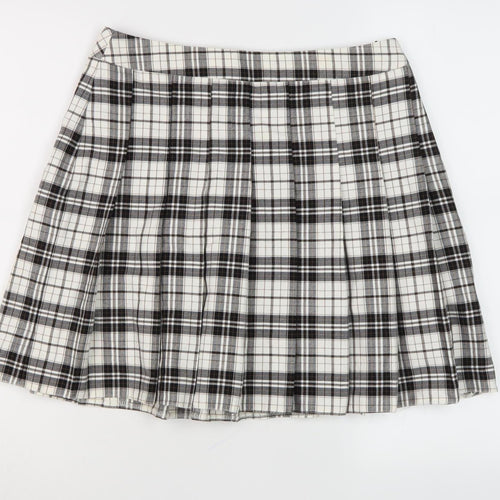 New Look Women's Multicoloured Plaid Pleated Skirt Size 10