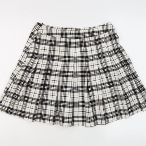 New Look Women's Multicoloured Plaid Pleated Skirt Size 10