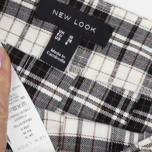 New Look Women's Multicoloured Plaid Pleated Skirt Size 10