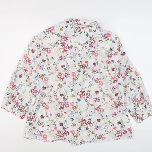 Damart Women's Floral Cotton Blouse, Size 14