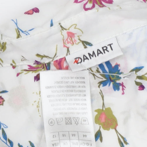 Damart Women's Floral Cotton Blouse, Size 14