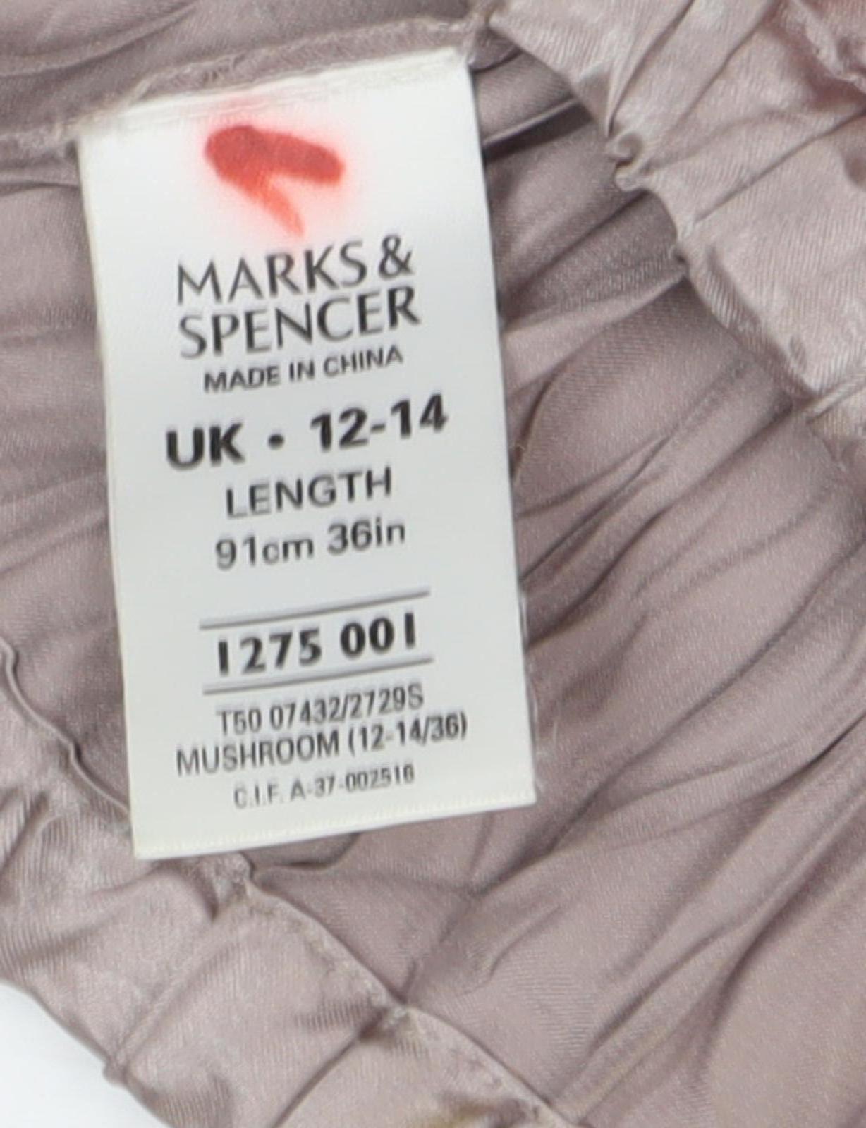 Marks and Spencer Women's Grey Pleated Midi Skirt