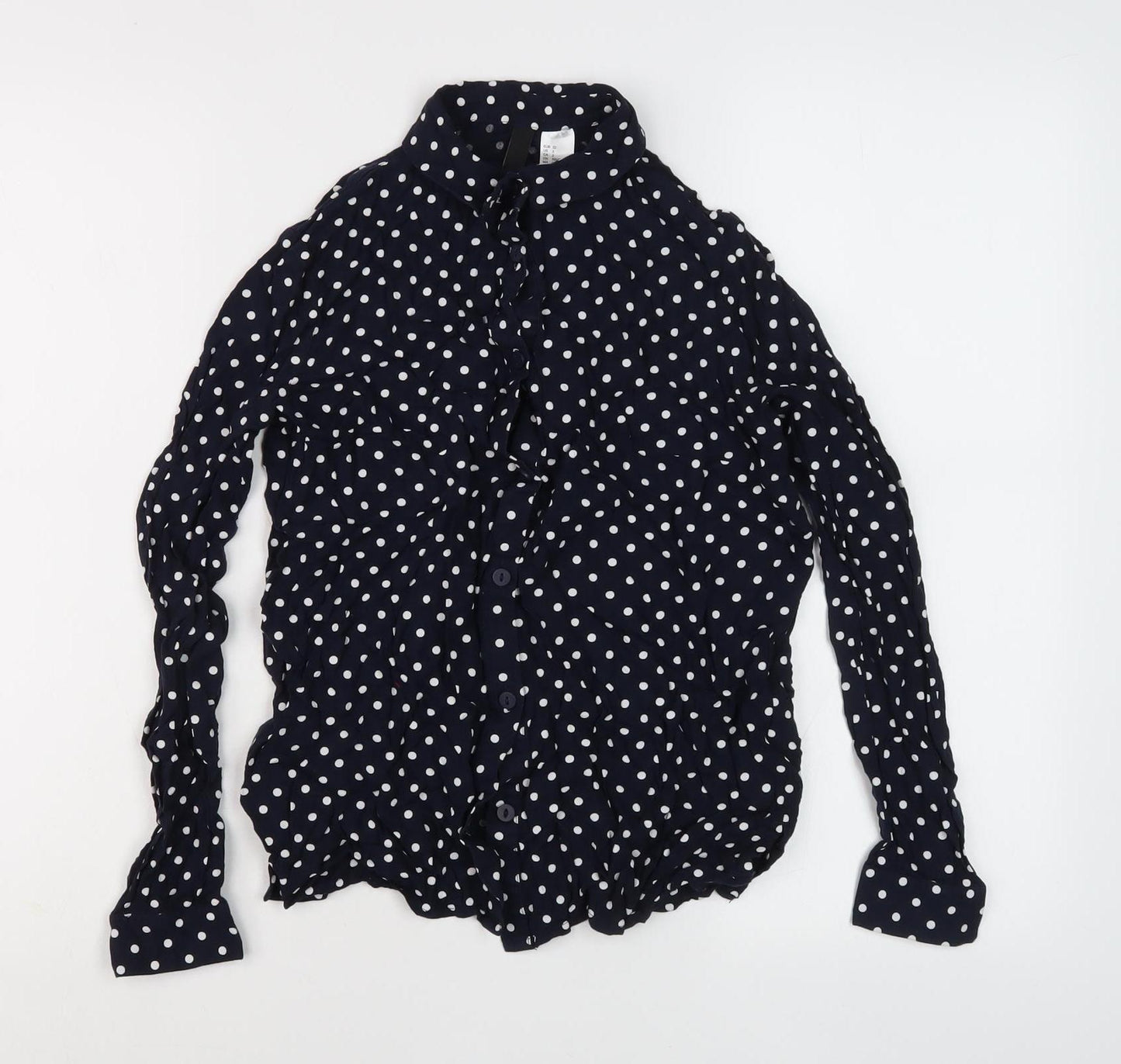 DIVIDED Women's Black Polka Dot Button-Up Shirt Size 4