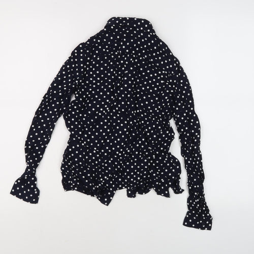 DIVIDED Women's Black Polka Dot Button-Up Shirt Size 4