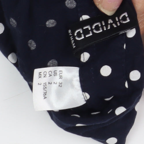 DIVIDED Women's Black Polka Dot Button-Up Shirt Size 4