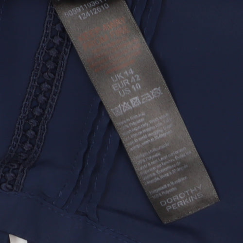 Dorothy Perkins Women's Blue Blouse UK 14