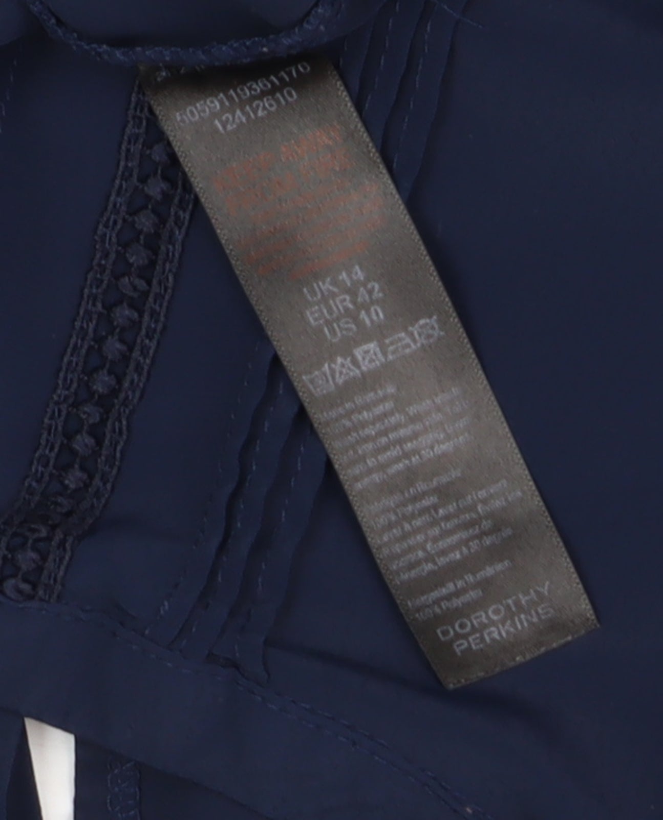 Dorothy Perkins Women's Blue Blouse UK 14