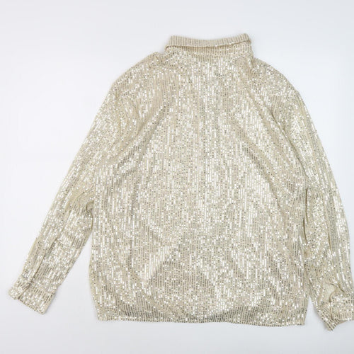 Friends Like These Women's Gold Sequin Blouse UK 16