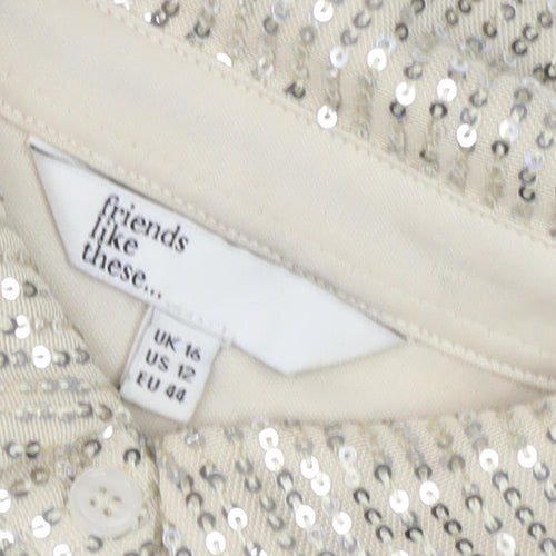 Friends Like These Women's Gold Sequin Blouse UK 16