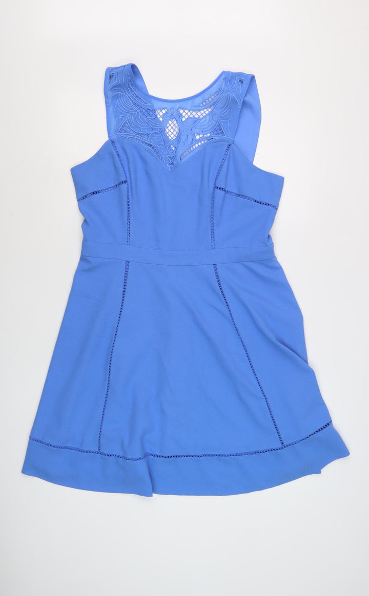 Warehouse Women's Blue A-Line Dress, Size 16