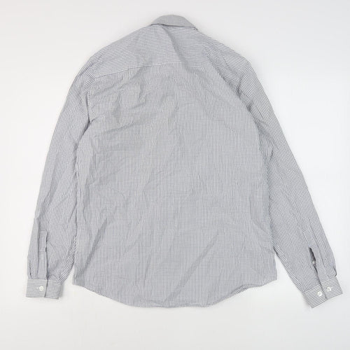Topman Men's White Check Slim Fit Shirt, Size M