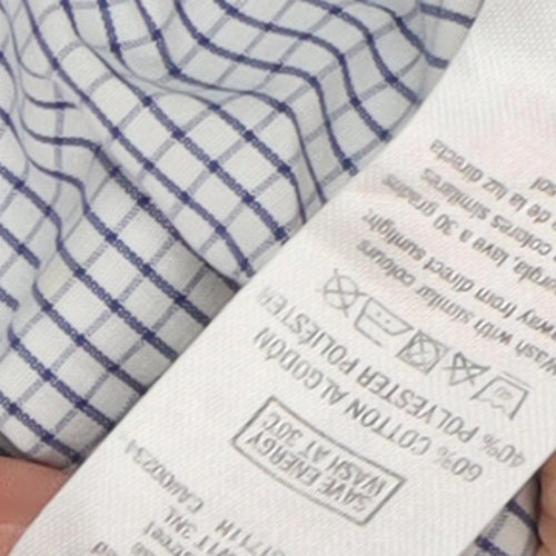 Topman Men's White Check Slim Fit Shirt, Size M