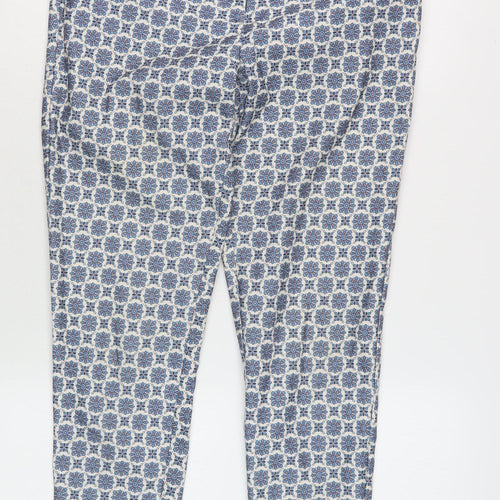 New Look Women's Blue Floral Cropped Trousers Size 8