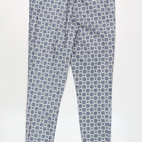 New Look Women's Blue Floral Cropped Trousers Size 8