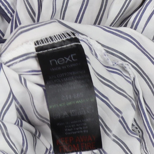 Next Women's White Striped Button-Up Shirt Size 14