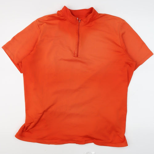 Trimm Dich Men's Orange 1/4 Zip Sports Pullover Size 54