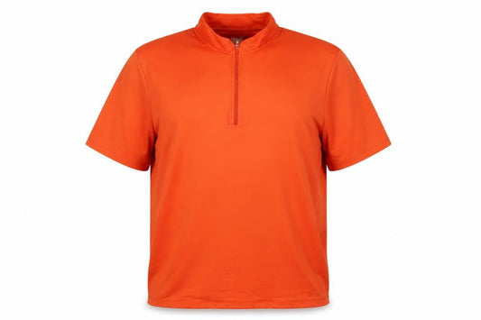 Front view of Trimm Dich Men's Orange 1/4 Zip Sports Pullover, size 54