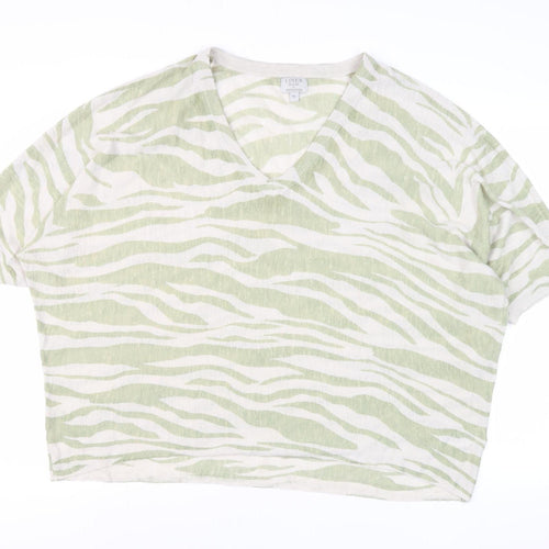 Monsoon Women's Green Cropped T-Shirt, XL, Casual