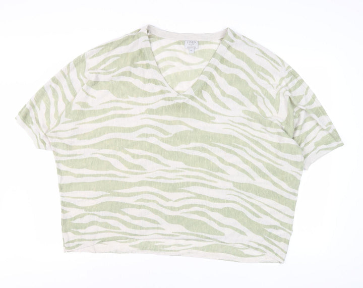 Monsoon Women's Green Cropped T-Shirt, XL, Casual