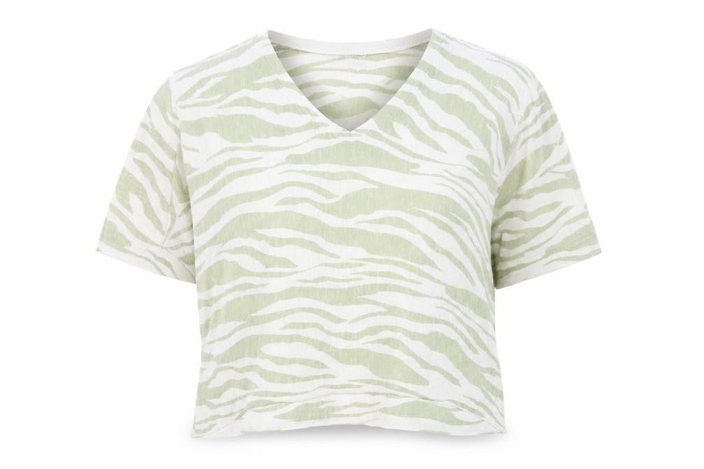 Monsoon Women's Green Cropped T-Shirt, XL, Casual