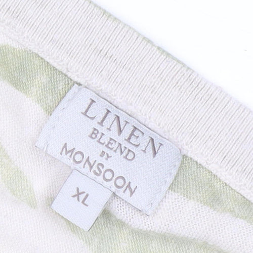 Monsoon Women's Green Cropped T-Shirt, XL, Casual