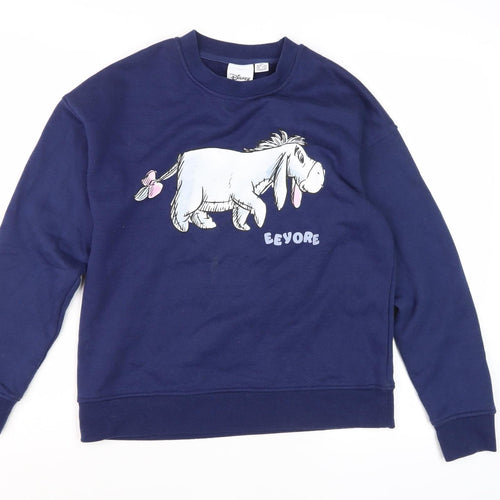 Disney Women’s Blue Eeyore Sweatshirt 2XS Crew Neck