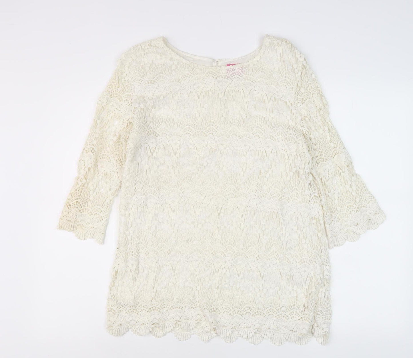 Joules Women Ivory Lace Blouse Size 16 - Elegant Casual Wear