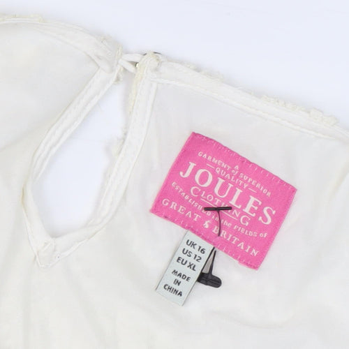 Joules Women Ivory Lace Blouse Size 16 - Elegant Casual Wear