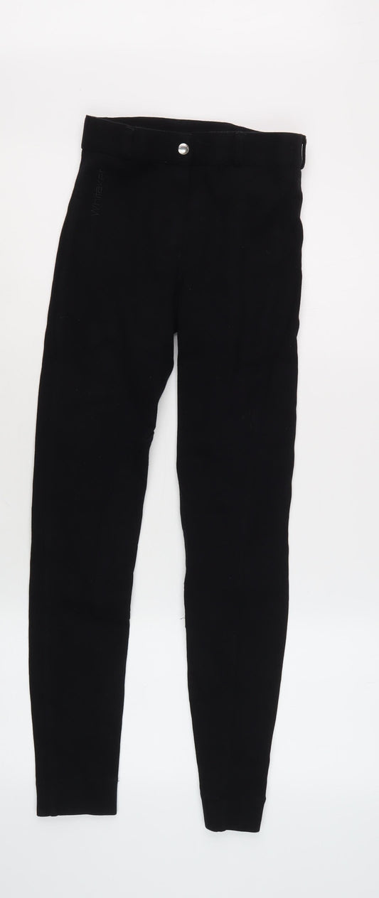 Whitaker Girls Black Slim Trousers Size L Cotton Blend