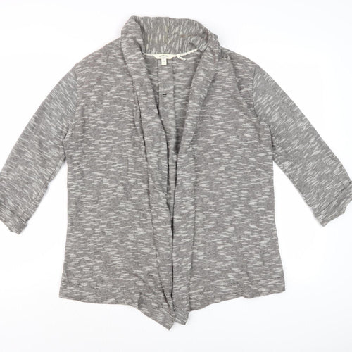 Fatface Women Grey Striped Cardigan - Size 10