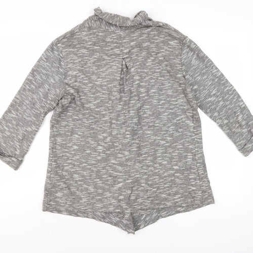 Fatface Women Grey Striped Cardigan - Size 10