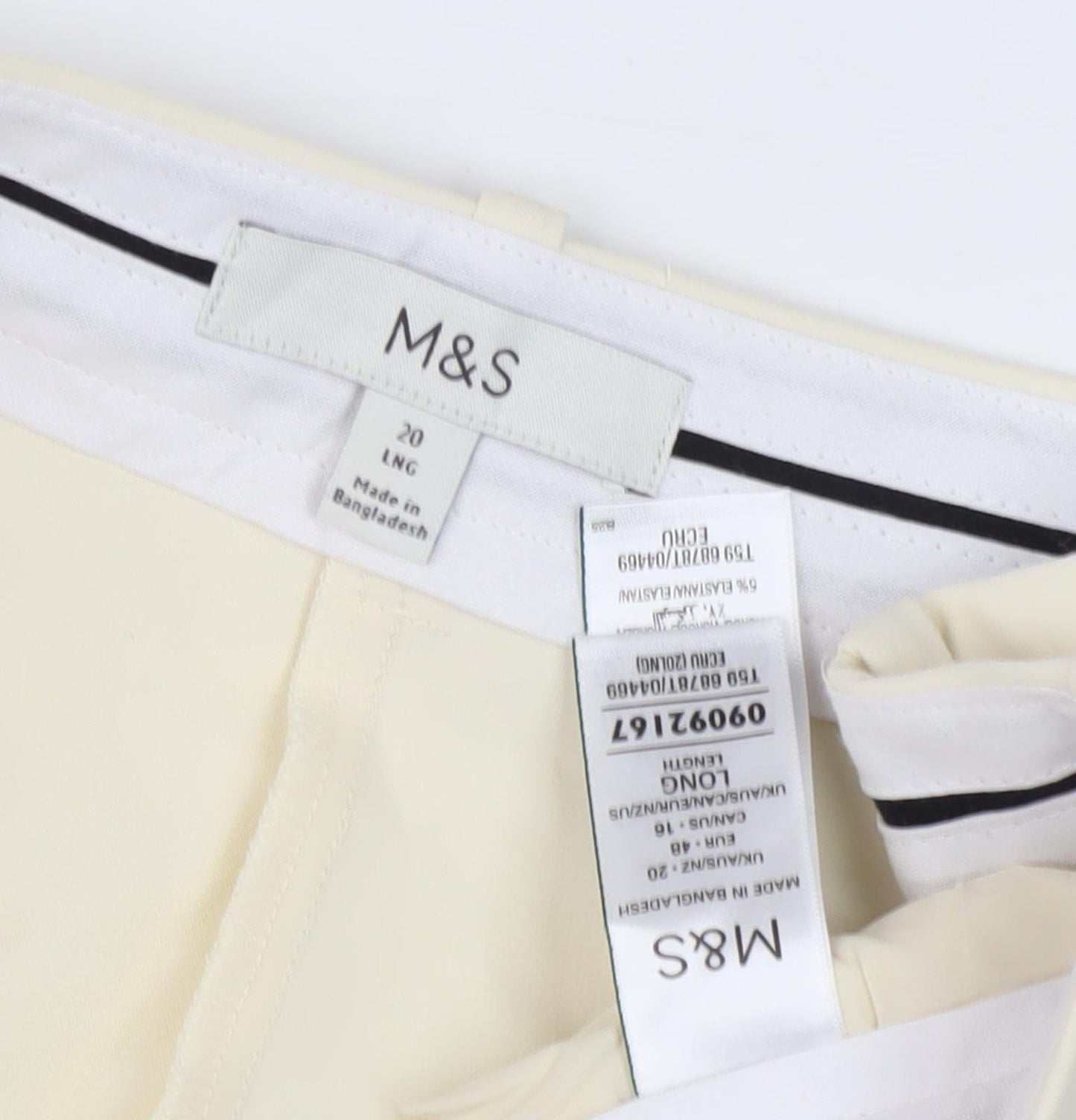 Marks and Spencer Women's Ivory Trousers Size 20
