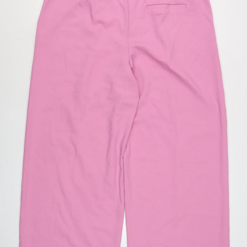Marks and Spencer Women's Pink Wide-Leg Trousers Size 18