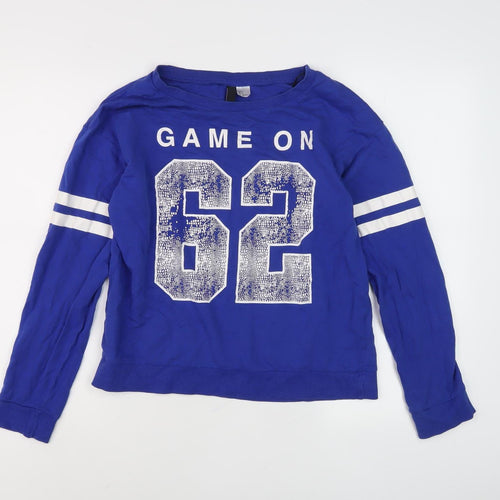 H&M Women's Blue Long Sleeve T-Shirt, Size S