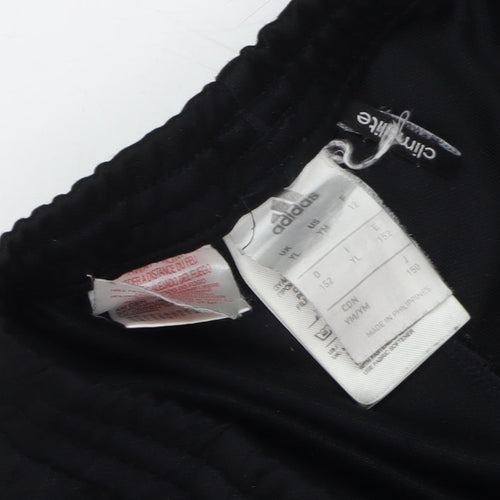 Adidas Boys' Black Track Pants, 12Y, Breathable & Stylish