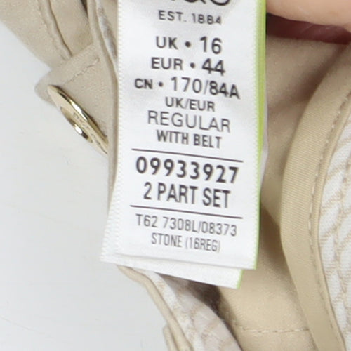 Marks and Spencer Beige Women's Trousers, Size 16