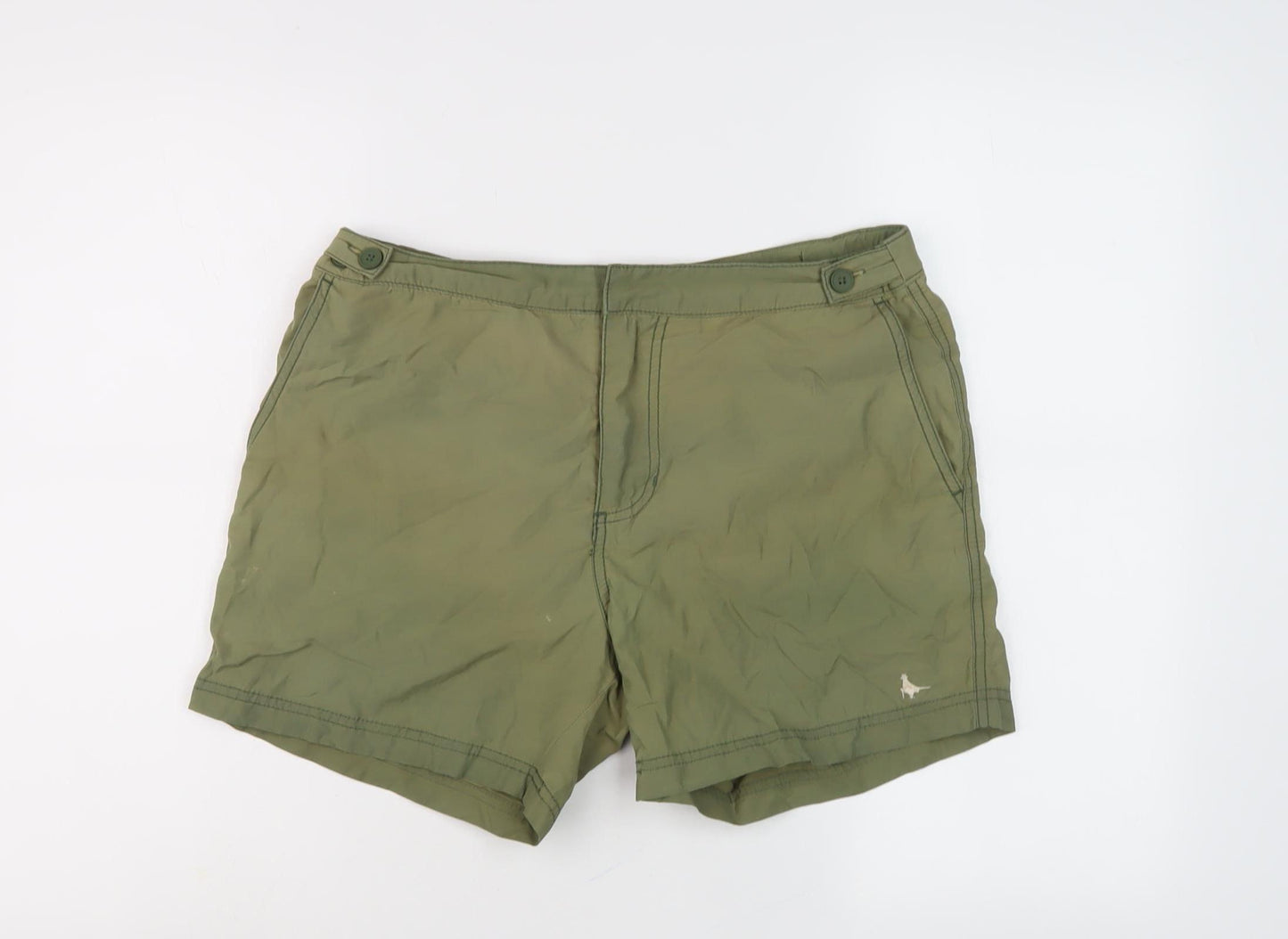 Jack Wills Women's Green Shorts, Size S, Button Accent