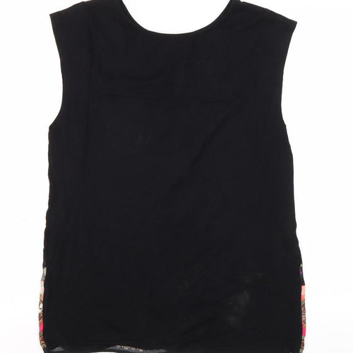 Oasis Women's Black Floral Tunic Blouse, Size S
