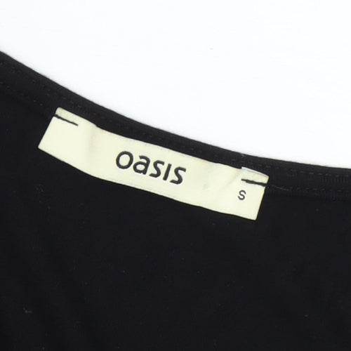 Oasis Women's Black Floral Tunic Blouse, Size S