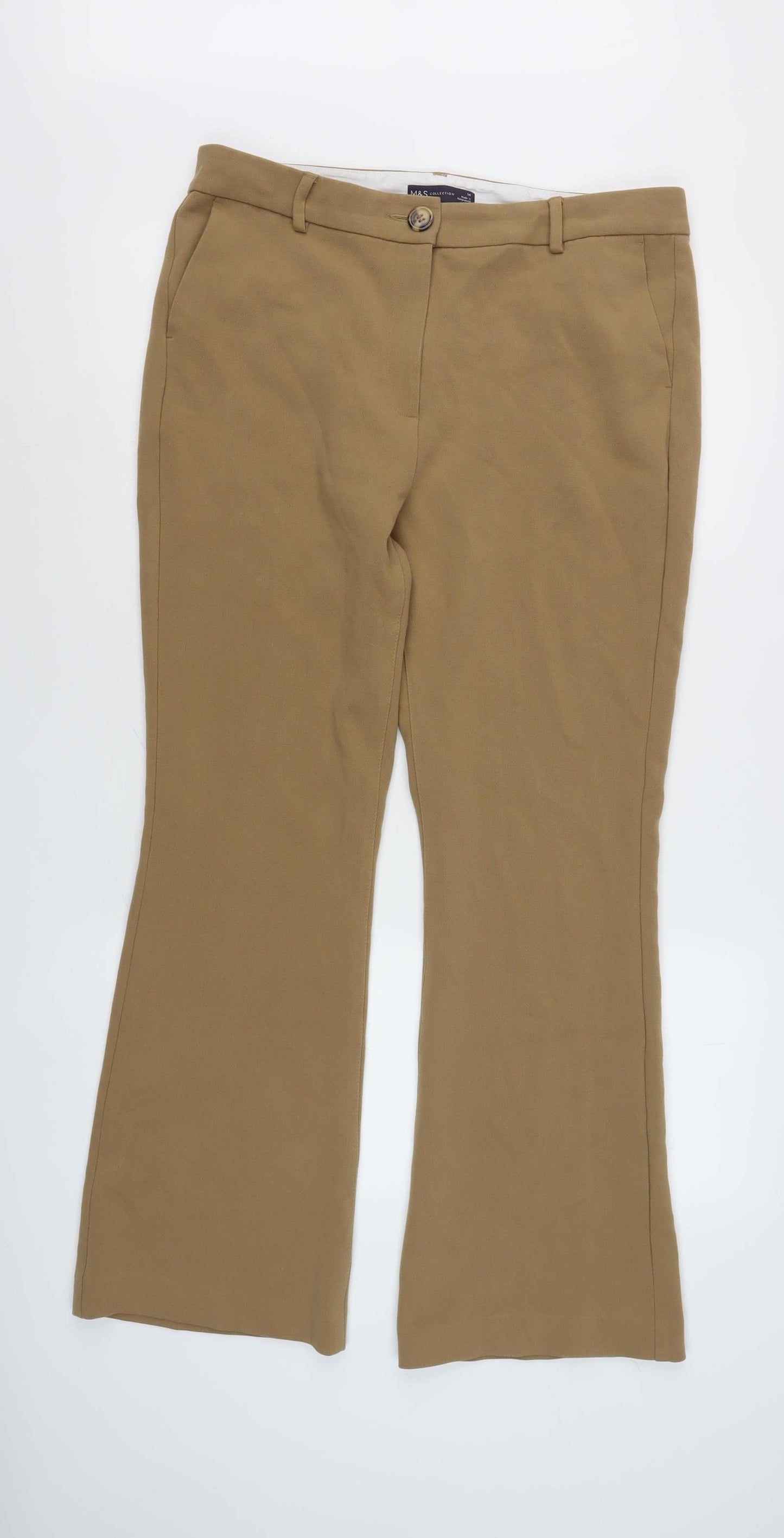 Marks and Spencer Women's Brown Chino Trousers Size 14