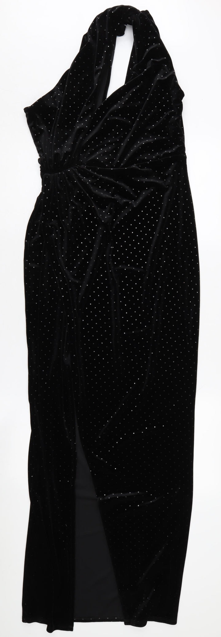 ASOS Women's Black Sequin Halter Bodycon Dress