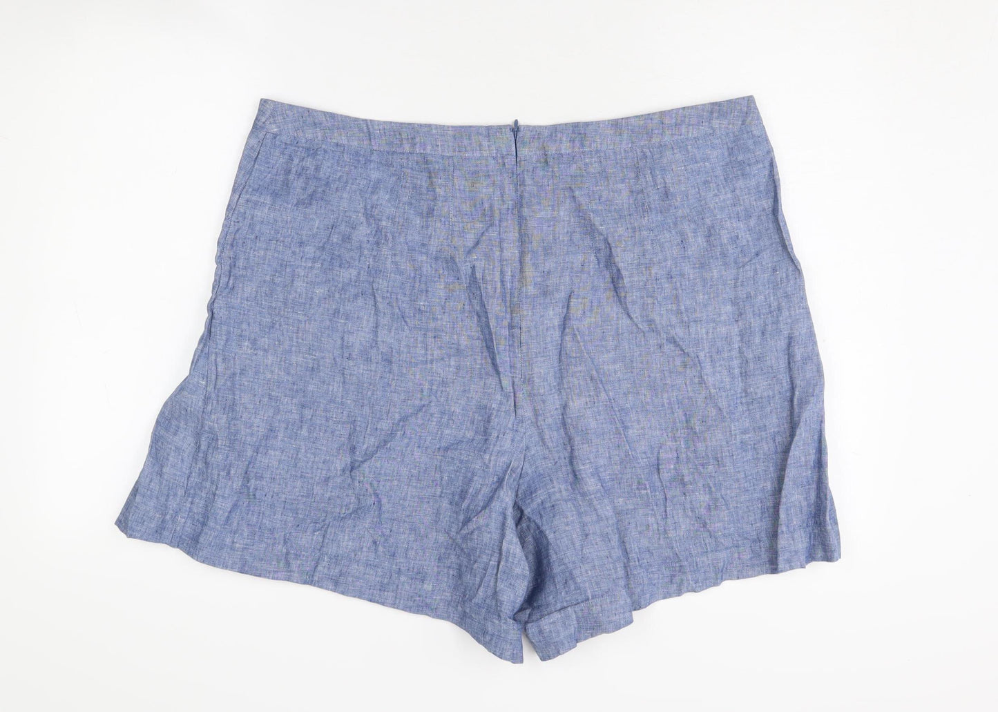Boden Women's Plus Size Blue Linen Shorts, UK 20