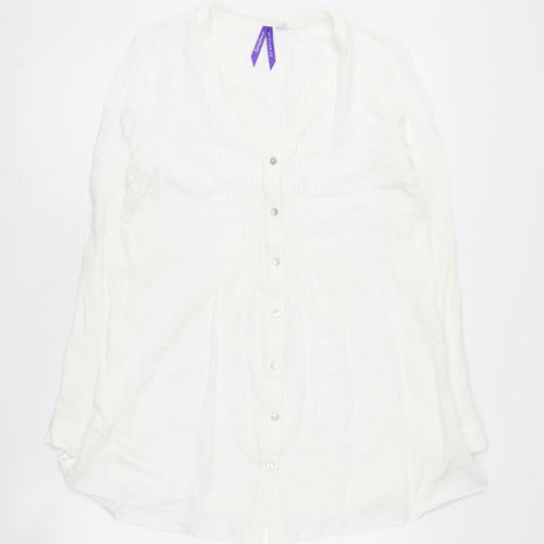 Séraphine Women's White Long Sleeve Button-Up Shirt