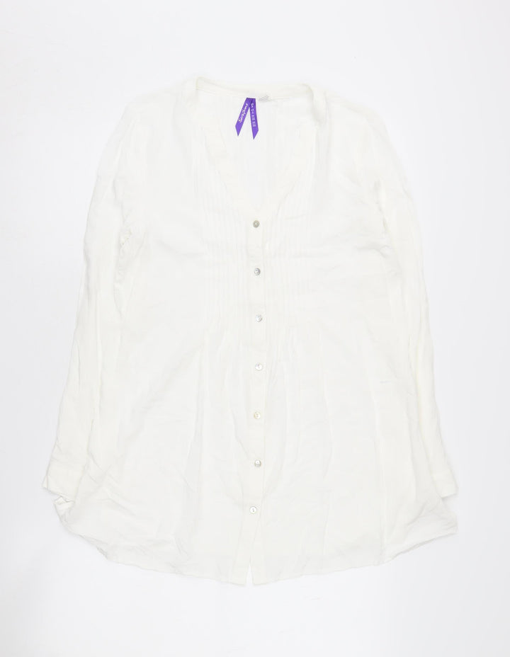Séraphine Women's White Long Sleeve Button-Up Shirt