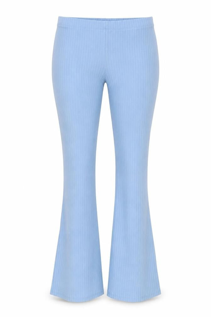 Front view of ASOS Design Women's Blue Petite Stripe Leggings, size 12