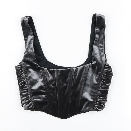 Zara Women's Black Camisole Velvet Blouse S