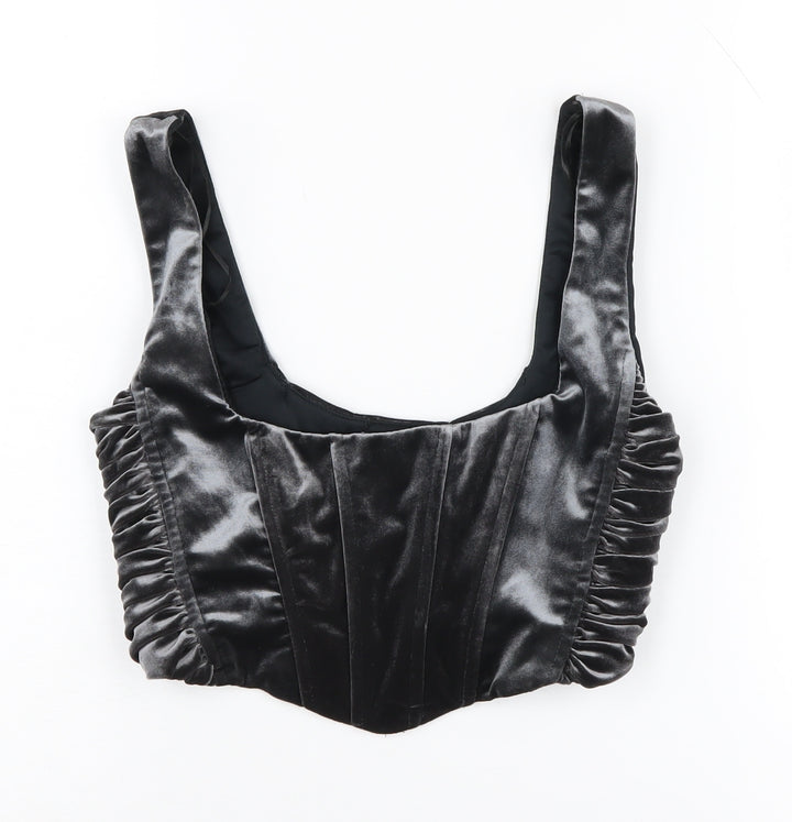 Zara Women's Black Camisole Velvet Blouse S